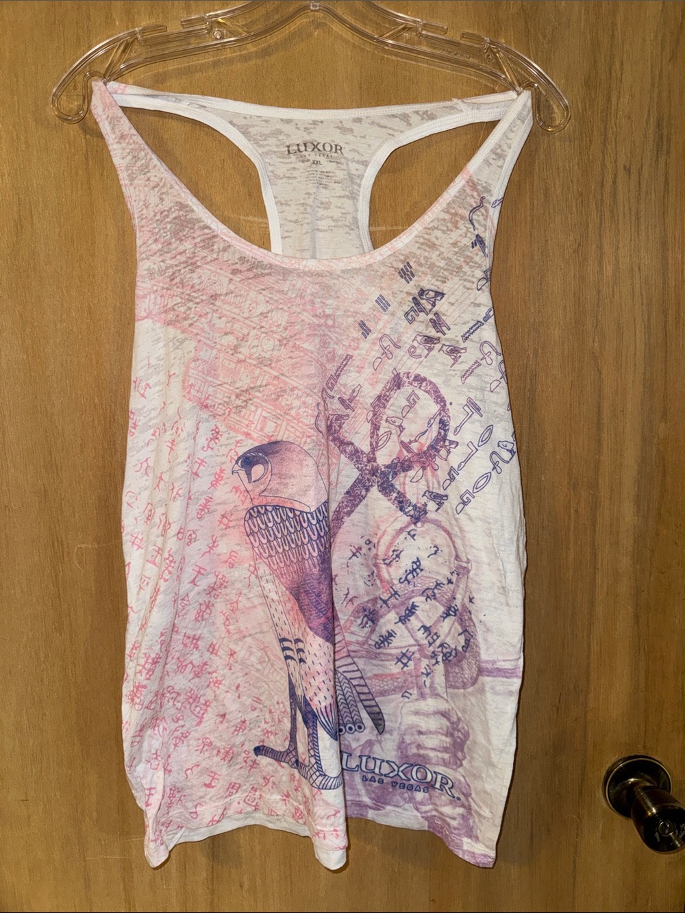 Vintage Luxor Las Vegas Hotel Souvenir Egyptian Graphic Racerback Tank Top XXL